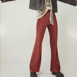 Free People Pull-On Velvet Flare Pants